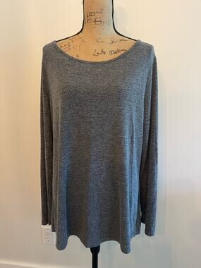 Leo Rossi Gray Sweater w/ Button Up Back & Elbow Pads Size 2XL